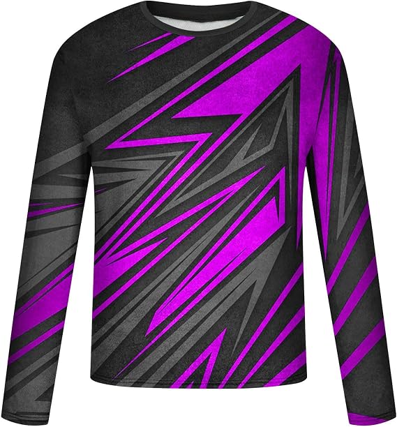 Mens Workout Shirts Casual Fashion Long Sleeve Crewneck Sweatshirt Lounge Print Graphic Tee Shirts Loose Pullover