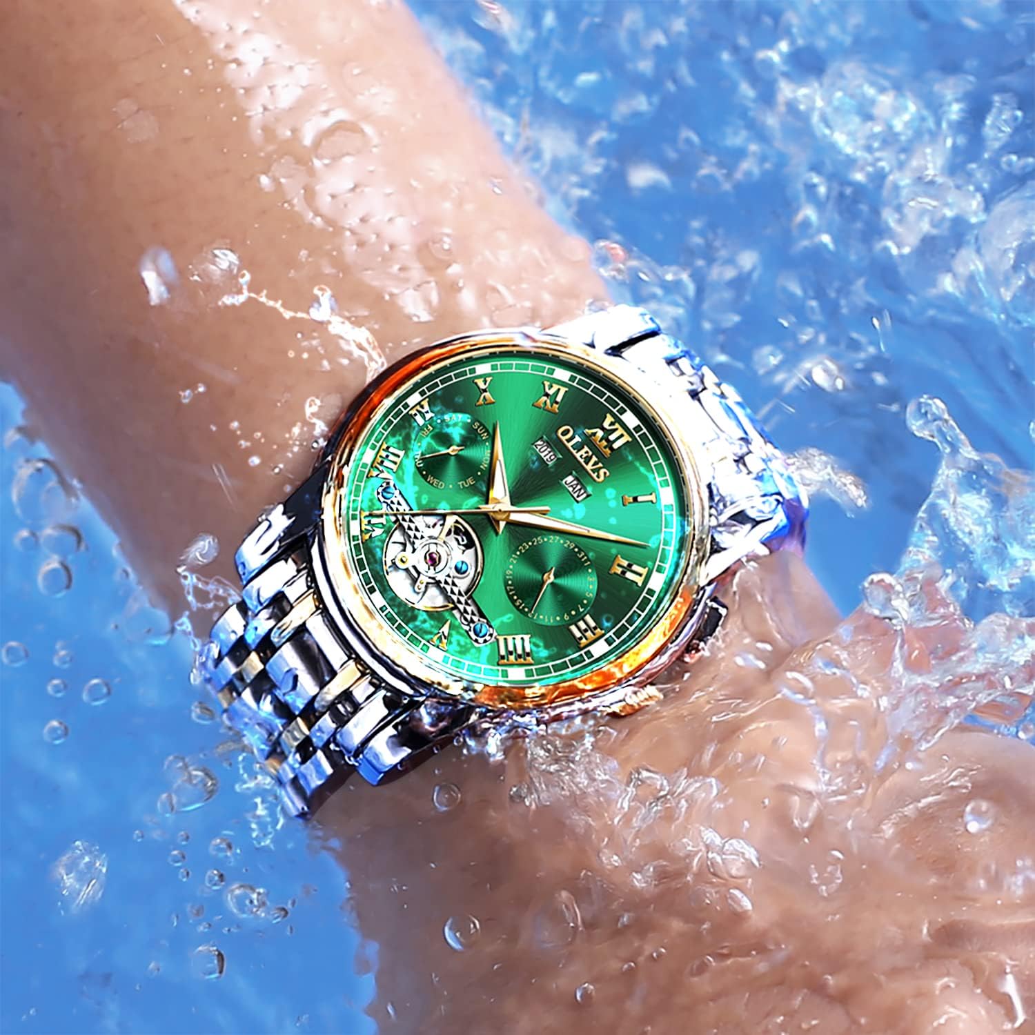 Montre Olevs Homme OLEVS Montres Pour Hommes Bracelet En Acier