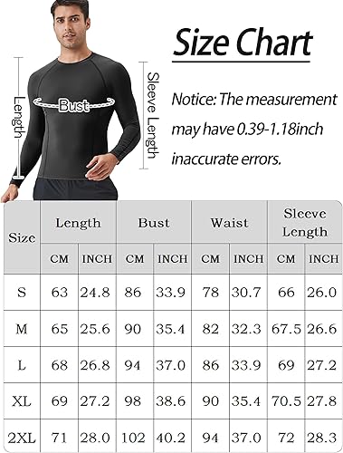 Miniatura 6 de SEAUR Compression Shirts for Men Long Sleeve Workout T-Shirts Quick Dry Running Base Layer Undershirt