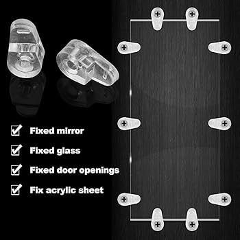 30Set Glass Retainer Clips Kit, 13mm Plastic Glass Cabinet Clips With