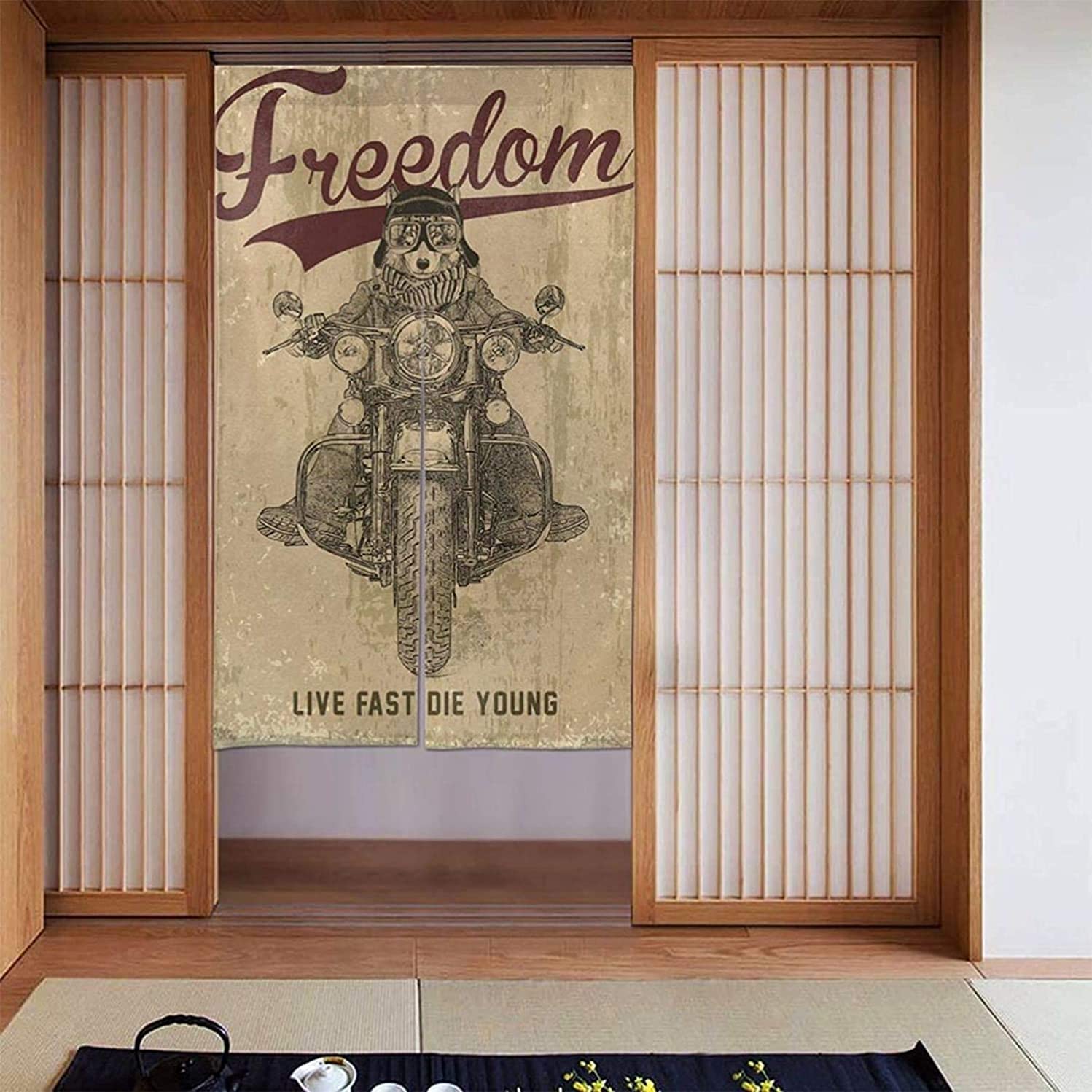 Amazon｜アメリカン ヴィンテージ風 おしゃれ 部屋仕切り のれん