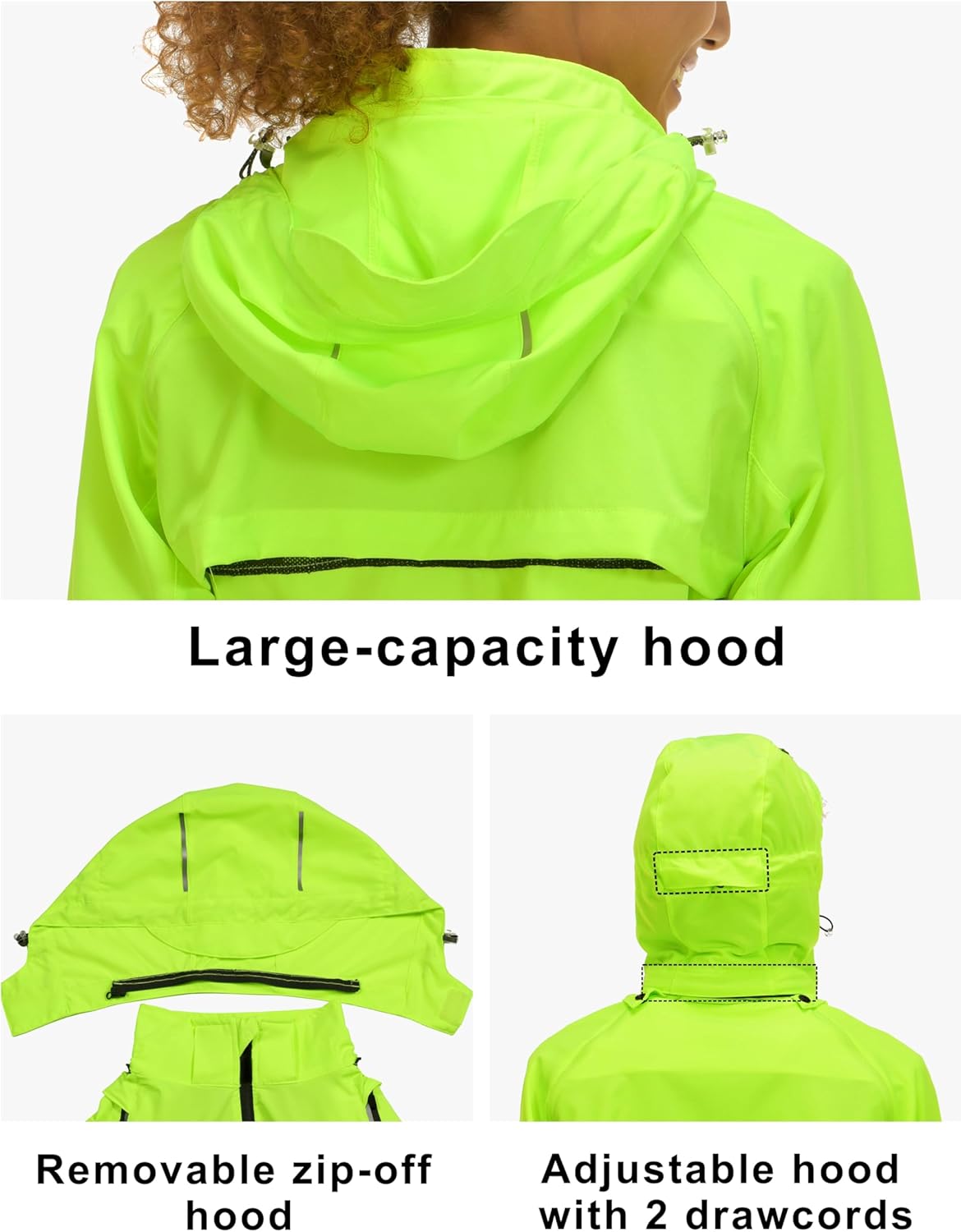 Little Donkey Andy Women's Lightweight Waterproof Cycling Jacket with Removable Sleeves & Hood for Biking Running Golf - Image 5