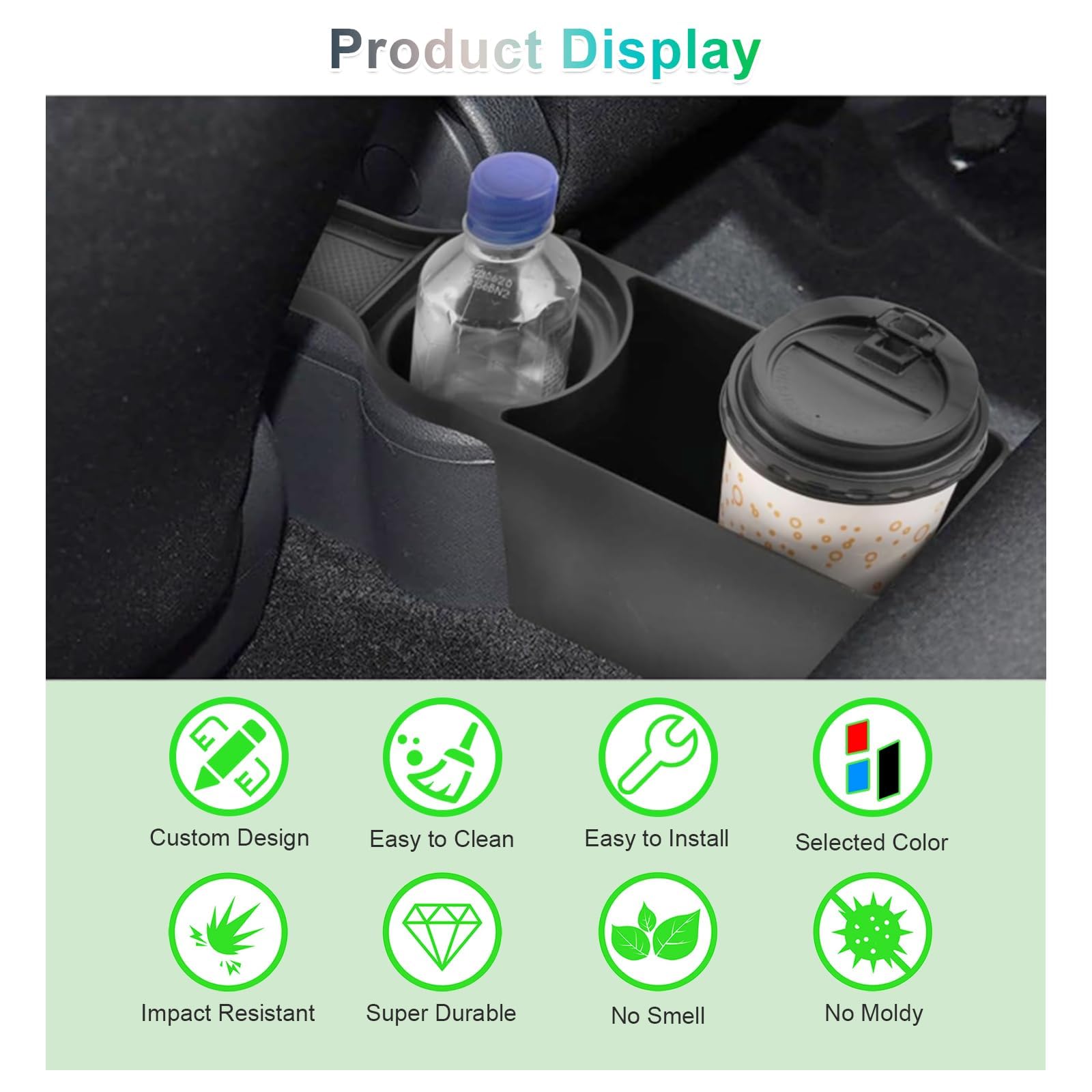 GAFAT V W UP GTI/Seat MII/Skod-a Citigo 2013-2023 Contenitore Portaoggetti per Console Centrale, Organizer inferiore alla Console Centrale, Portabicchieri Posteriore, Compatibile con VW UP Accessori