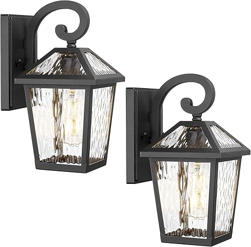 Miniatura 73 de Lámparas de pared para exteriores, faroles de pared exterior impermeables con vidrio, apliques de pared exterior, luces de porche delantero