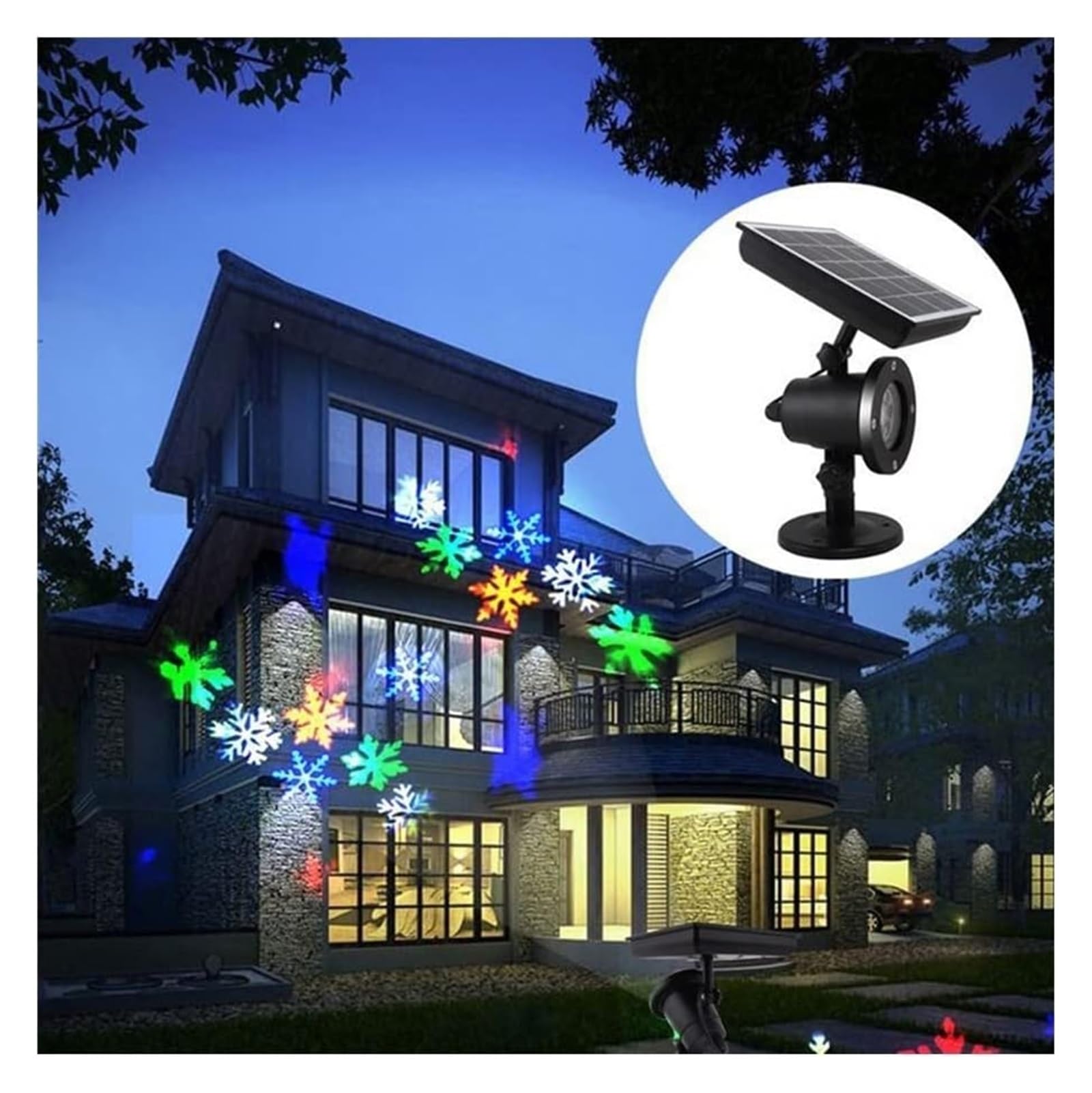 Le projecteur solaire de flocon de neige de Noël de lumière de tache de paysage allume l'extérieur, IP65 imperméabilisent le projecteur mobile de chute de neige de vacances de LED de vacances projecte