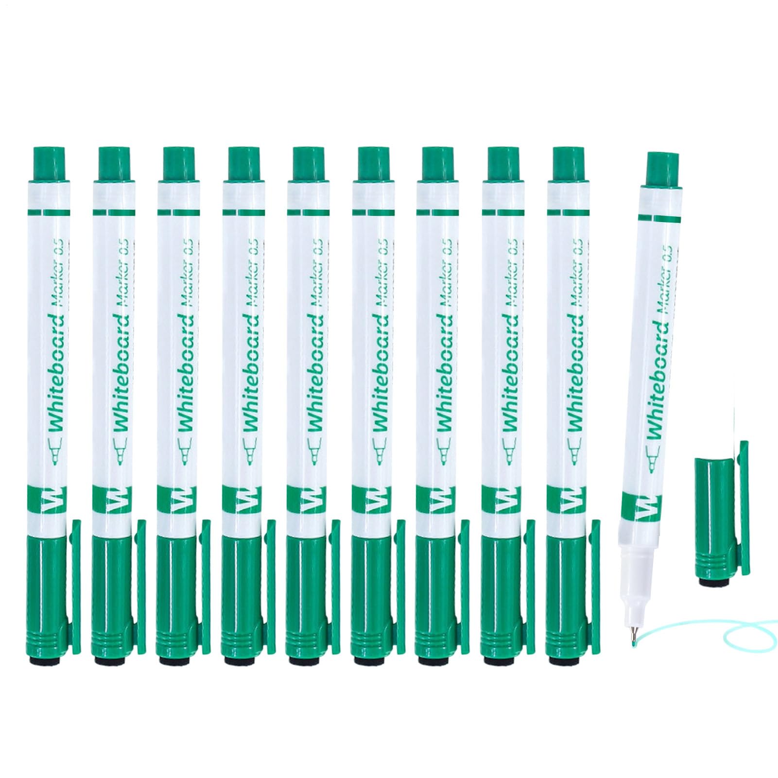 Rotuladores De Pizarra Blanca,10 Unidades con Borrador para Aula - Marcadores Borrables De 0.5 Mm Con Borrador | Para Docentes Escuelas Guarderías Actividades Educativas Infantiles Y