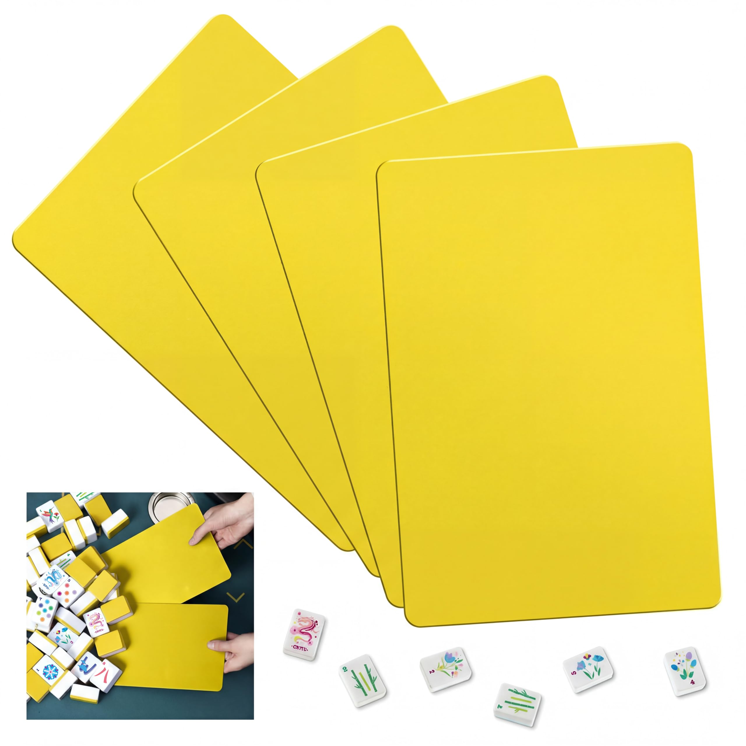 Seenelling 2026 Mahjong Tile Mixer Shuffler for Mixing, Yellow, 4 Pcs