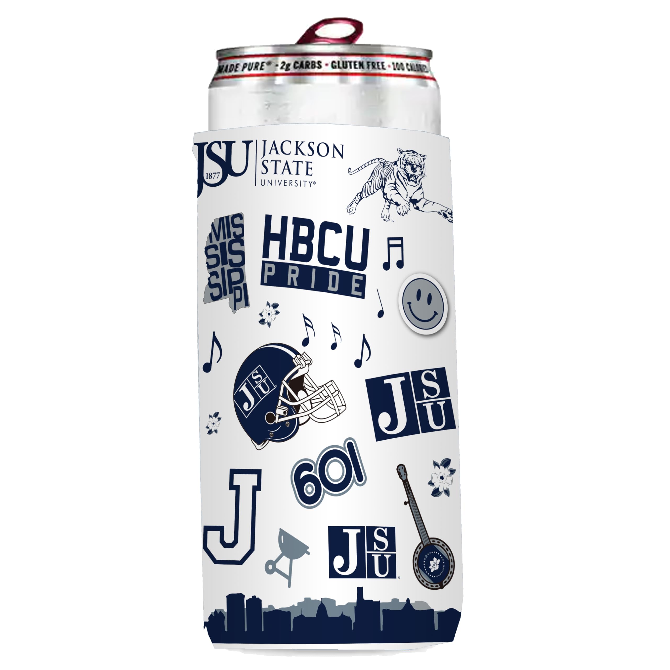 Jackson State Tigers Insulated Native Slim Can Sleeve