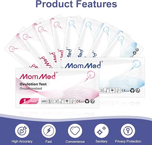 Miniatura 12 de MomMed Tiras de prueba de embarazo (HCG20-LH60), incluye 20 pruebas de embarazo, 60 tiras de prueba, 80 vasos de orina, kit de predictor