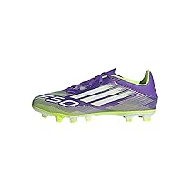 Adidas Unisex – Adulto F50 Club Firm Ground, Multi Ground Football Boots, Purple Rush, Cloud White, Lucid Lemon, 42 2, 3 EU