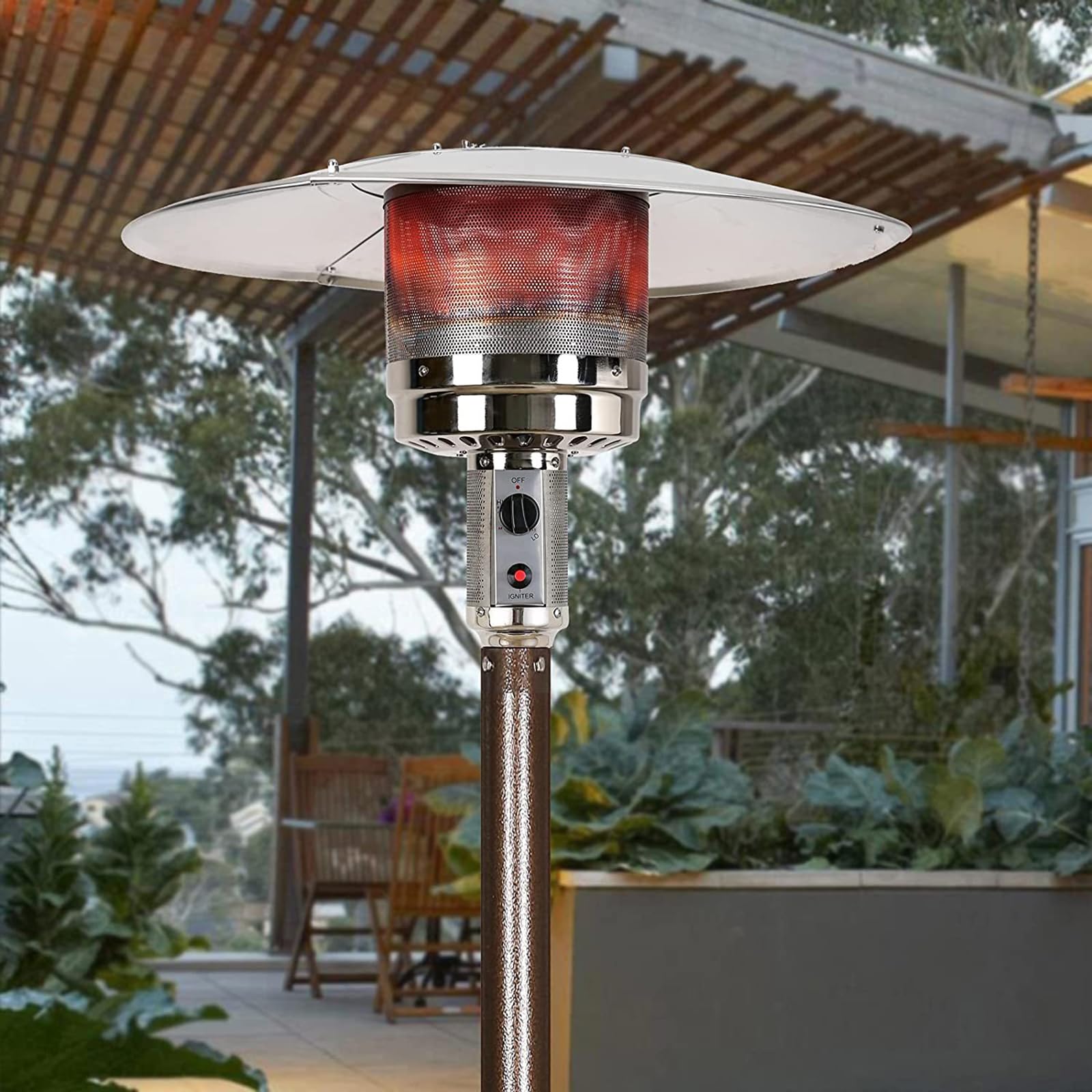 Bruciatore in acciaio inox, universale, per riscaldamento esterno, per patios esterni, compatibile con terrazze, accessorio più caldo