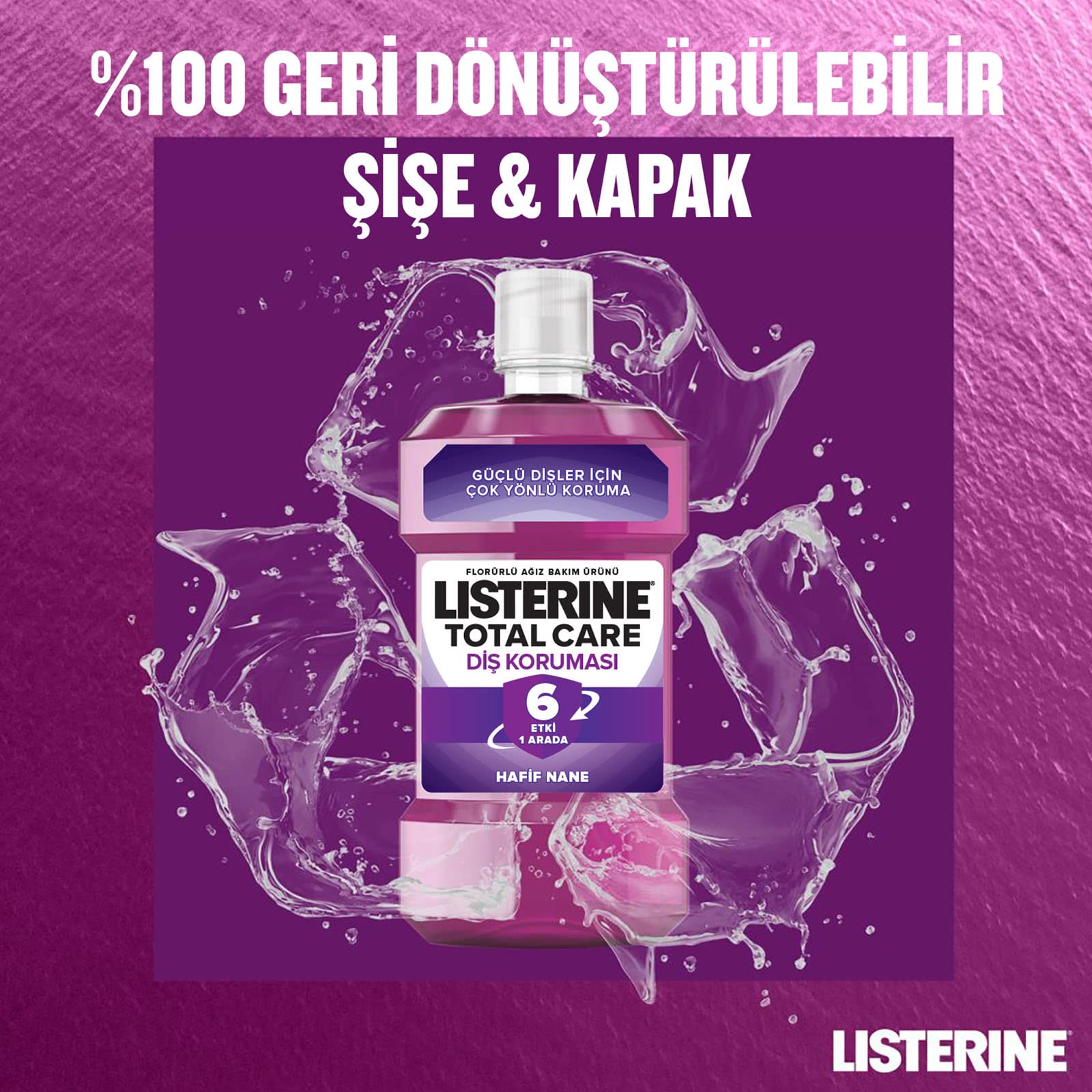 Listerine Total Care Diş Koruması 6 Etki 1 Arada Ağız Bakım Suyu 500 Ml