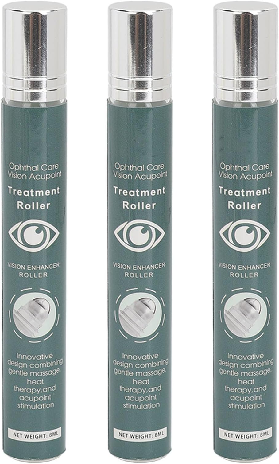 Vision Enhance Massage Roller 8ml - Reduce Dryness & Fatigue, Improve Eye Clarity & Health, 3pcs Pack for Effective Eye Care & Nearsightedness Prevention