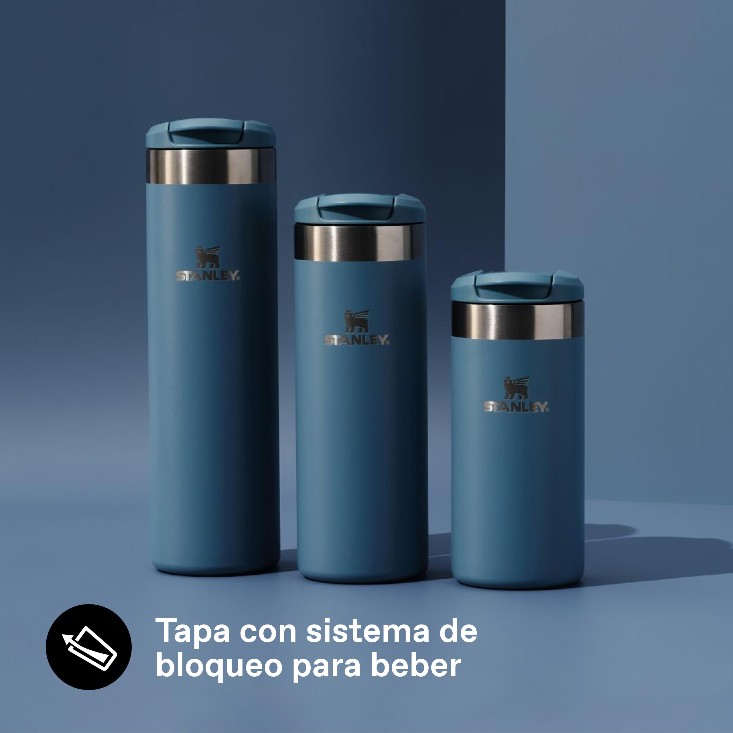 Stanley 1913 Aerolight Transit Termo Cafe para Llevar 0.47L - Mantiene el Calor Durante 8 Horas - Compatible con Soporte para Coche - Taza Café Antifugas - Apta Para Lavavajillas - Indigo