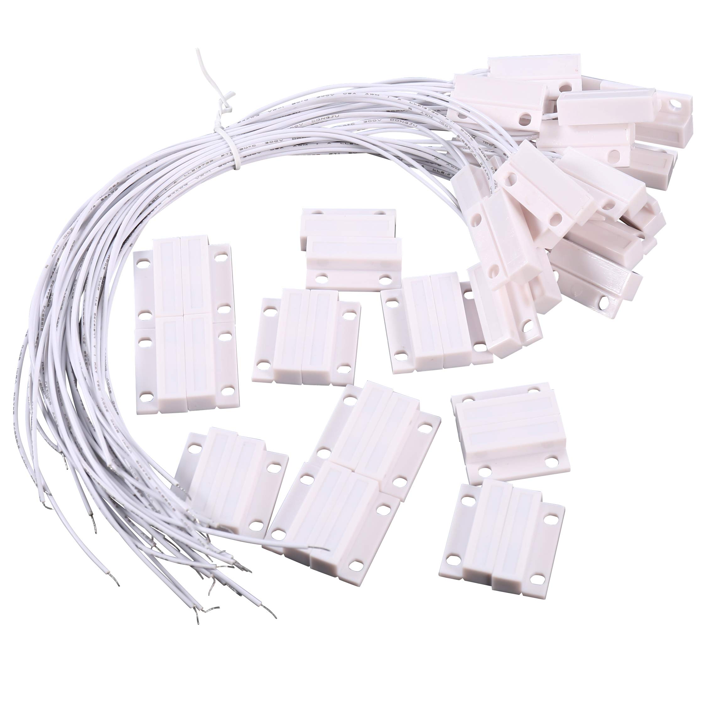 UHPPOTE Wired NC normalmente Chiuso Tipo Magnetico di Allarme rilevatore di sensore di Contatto per Porte e finestre Reed (Confezione da 20)