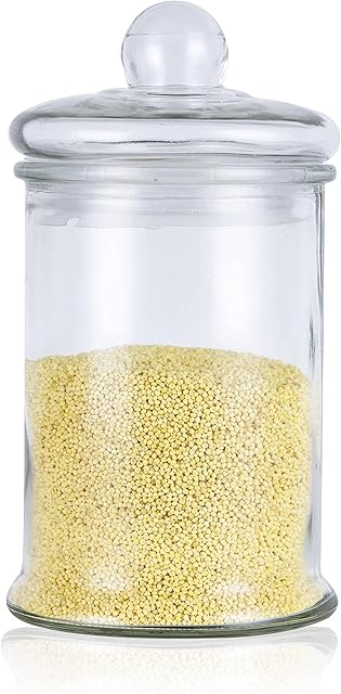 ORNAMI Glass Storage Kitchen Jar with Airtight Lid (1200ml)