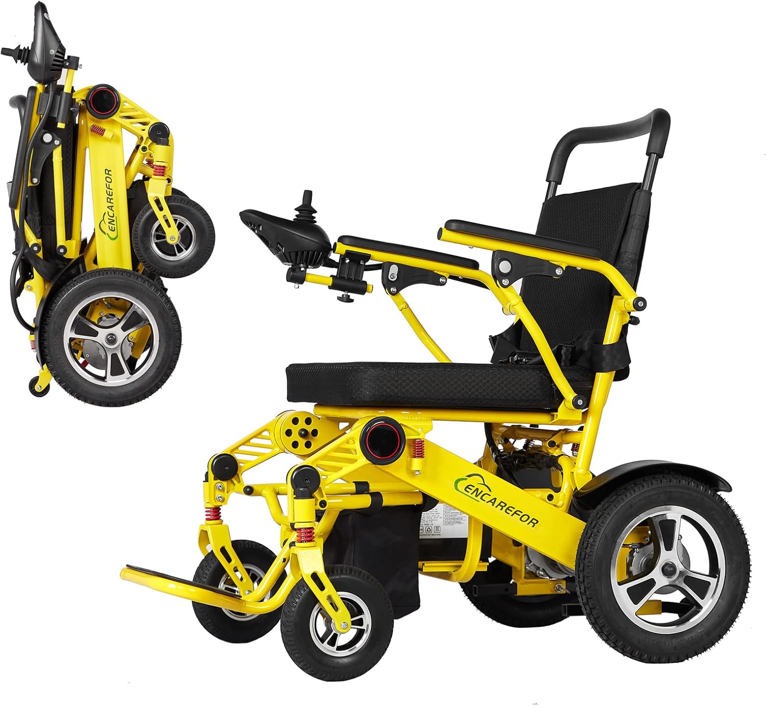 ENCAREFOR Widen 20" Folding 500W Electric Wheelchair, Intelligent Folding Electric