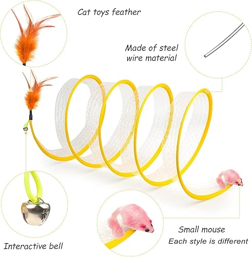 Miniatura 3 de Túnel de tubo plegado para gatos, resorte de túnel de tubo plegado para gatos, túnel plegable para gatos para interiores, cama de túnel para gatos,