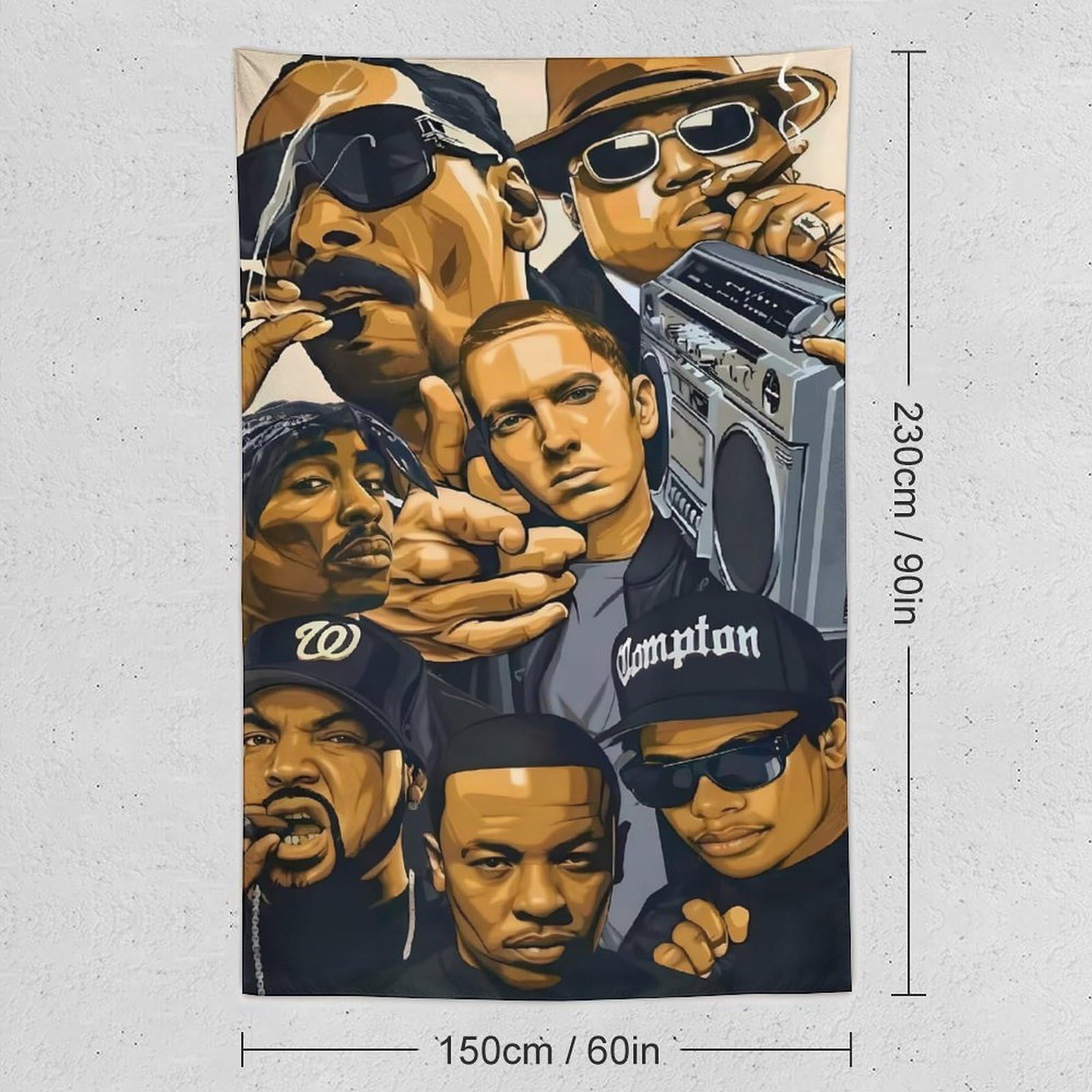 Poster con cantante rap hip hop e stelle (3) (1) arazzo artistico da parete stampa fotografica regali per la casa arazzi decorativi moderni 152,4 x 228,6 cm