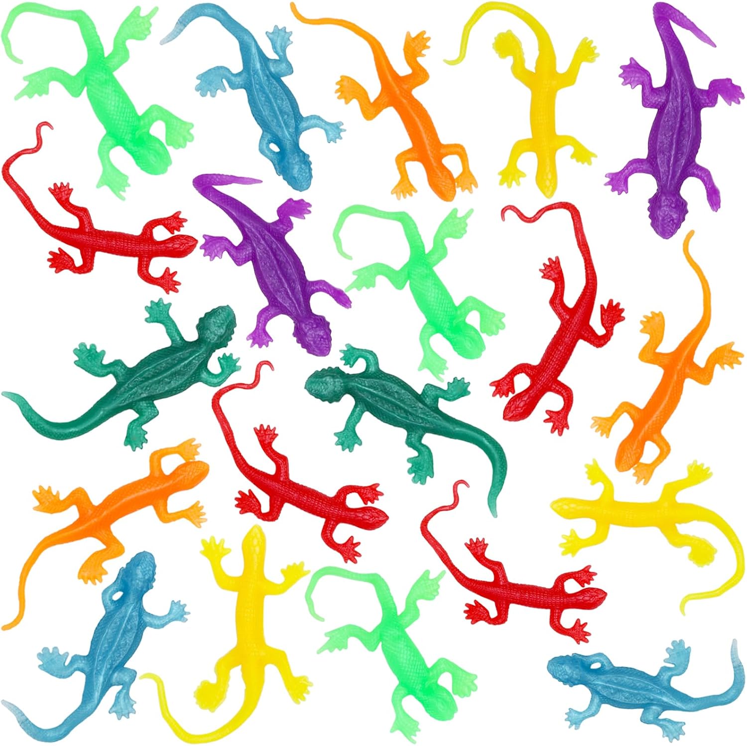 ONEST 56 Pieces Stretchy Lizard Model Rubber Fake Lizards Set for Halloween Party Favors Decoration Easter Egg Basket Stuffers Classroom Prizes Themed Parties Gift Bags