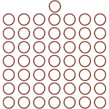 MECCANIXITY Silicone O-Ring 15mm ID 19mm OD 2mm Width Metric VMQ Sealing Gasket Replacement 50A Durometer for Plumbing Compressor Faucets Valves Repair Red, Pack of 50
