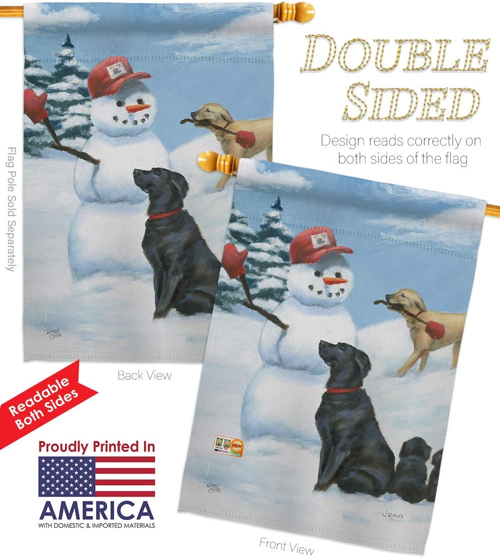 Breeze Decor H110113 Snow Pals Nature Pets Decorative Vertical House Flag, 28" x 40", Multicolor