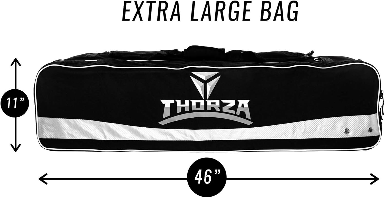 Thorza Lacrosse Equipment Bag (Extra Large) Multi Pocket Storage for Lacrosse Sticks, Balls, Gloves, Cleats, Pads, Goalie Gear, and Coach Supplies – Portable Travel Storage for Players and Coaches : Sports & Outdoors