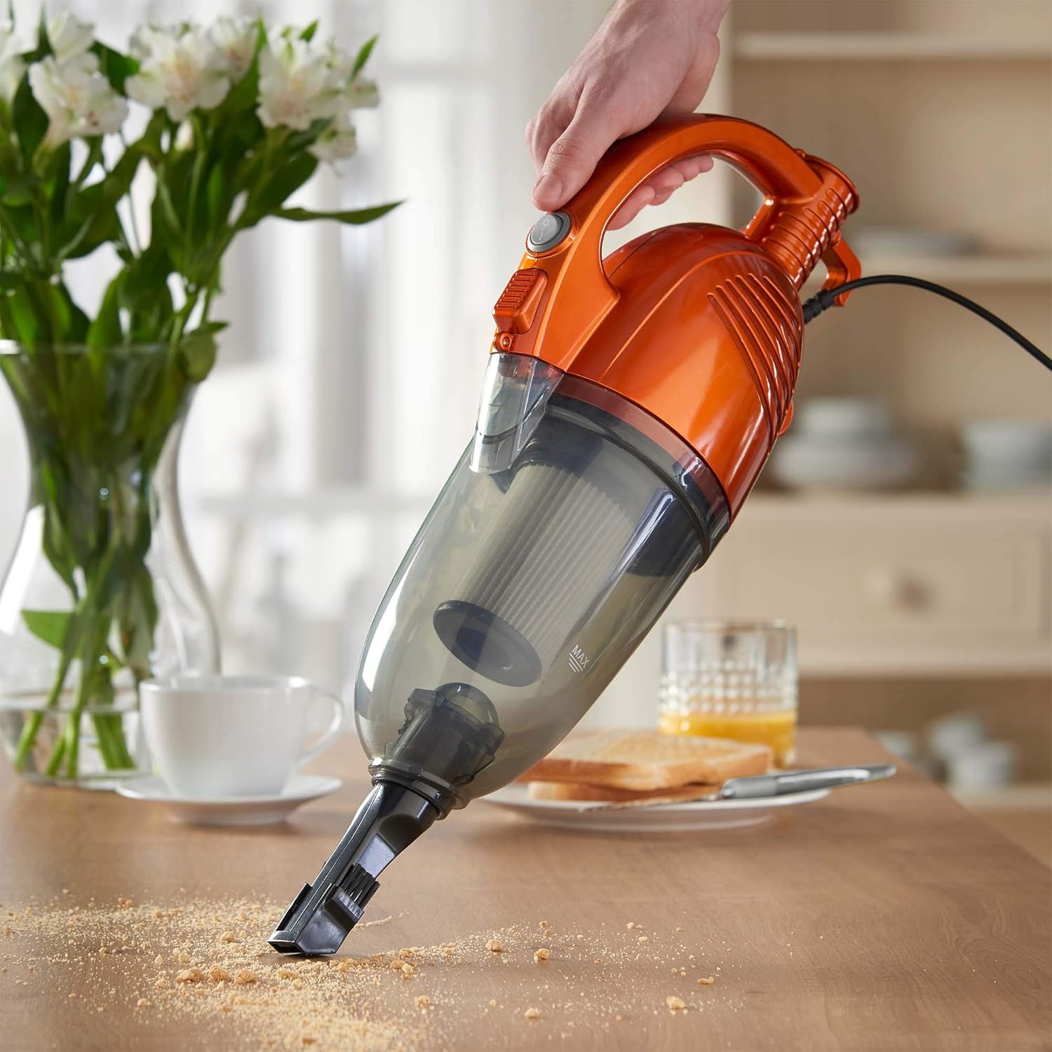 VonHaus EPT2 Handheld Vacuum in use on a table