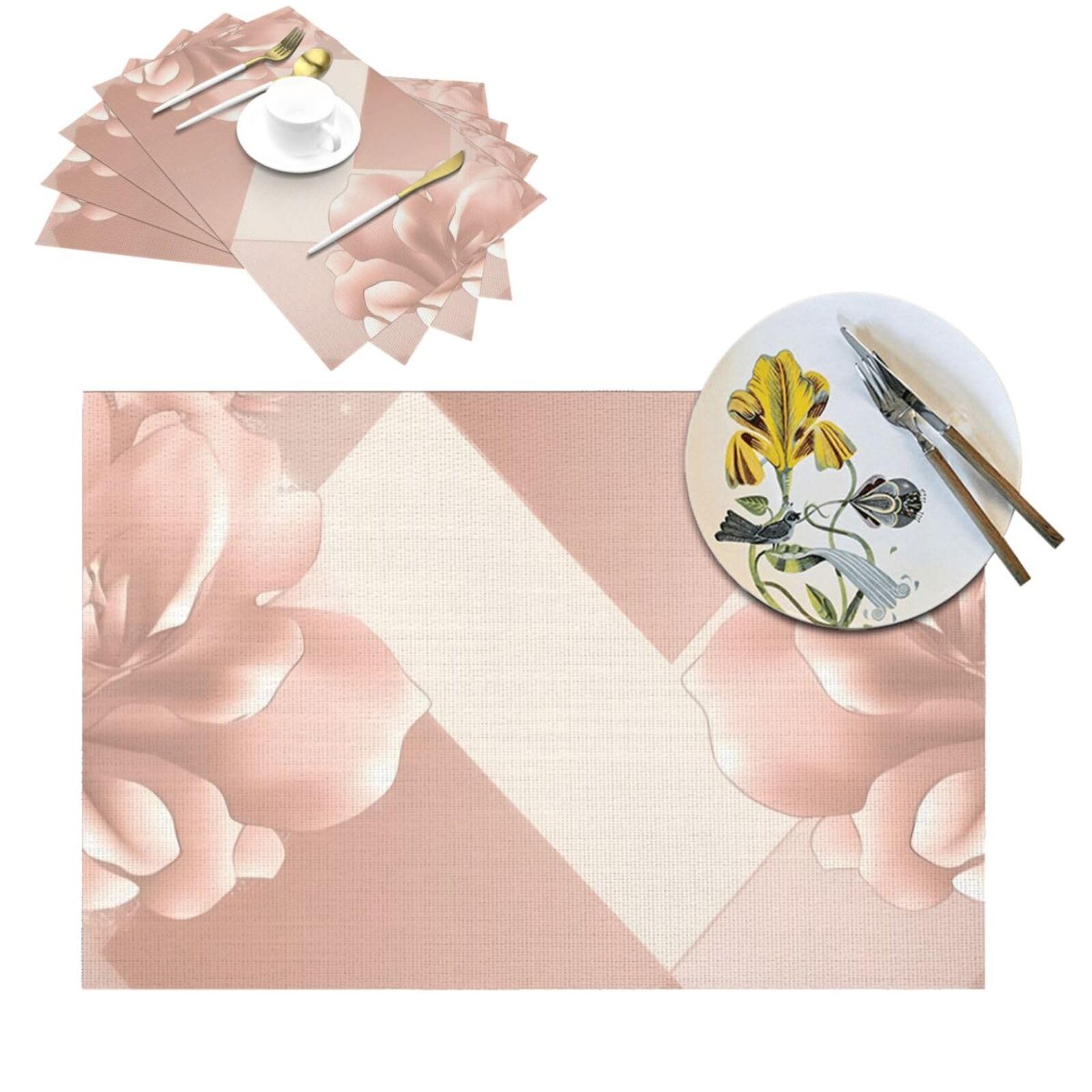 Sets de table or rose tressage premium étanche et thermorésistant