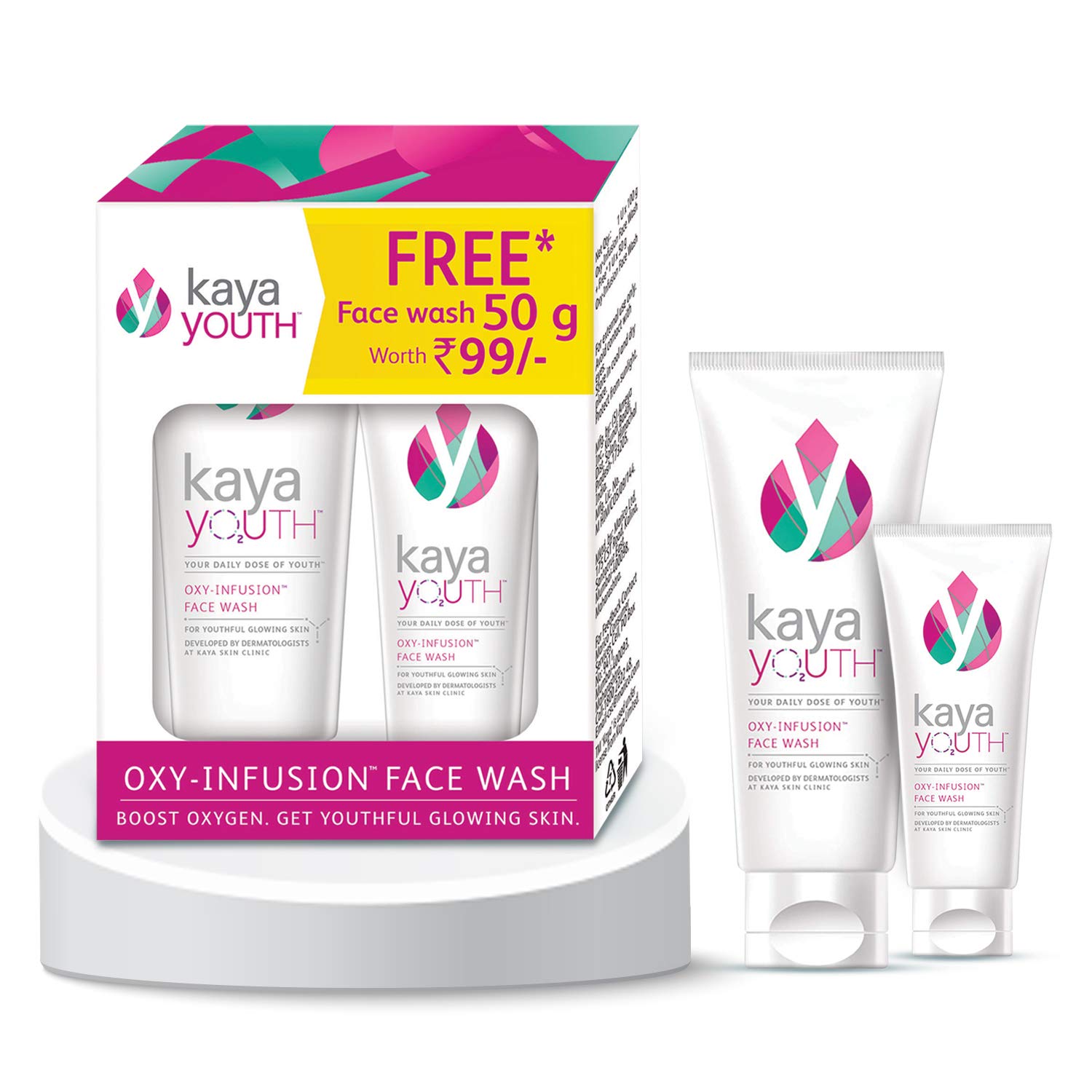 Buy Kaya Youth Oxygen Boost Face Wash, Instantly Fresh & Glowing Skin, 100 g with Free Face Wash