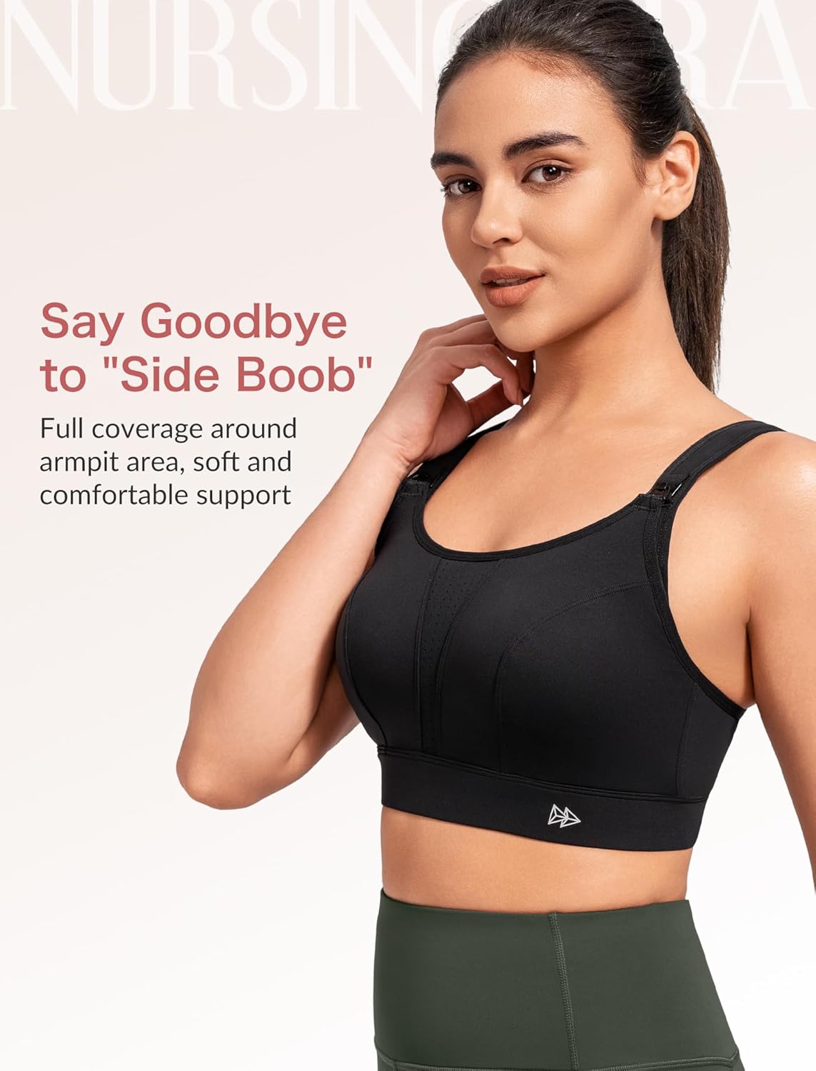 Yvette Nursing Sports Bras for Breastfeeding Supportive Wireless Padded Maternity Bralette for Pregnancy - Image 4