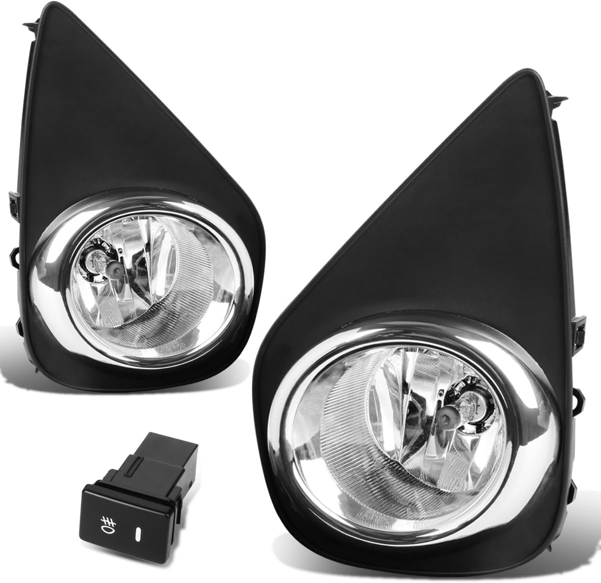 DNA MOTORING FL-ZTL-171-CH Fog Light With Switch Driver & Passenger Side Enhance visibility [Compatible with 15-16 Yaris 2/4 Dr Hatchback]