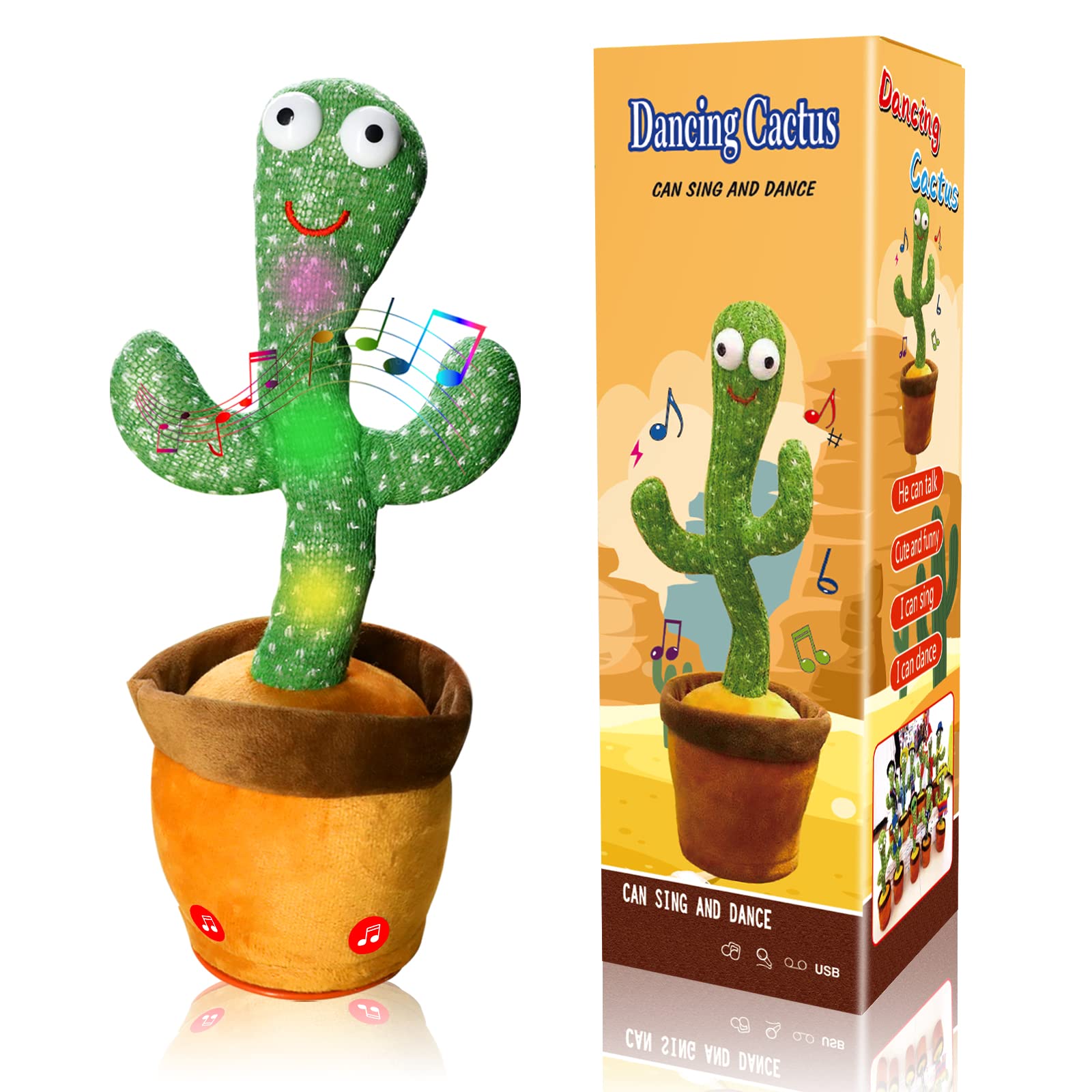 PerilloDeals Dacing Cactus Toy USB Sing Record Repeat 120 Songs Newly Launched