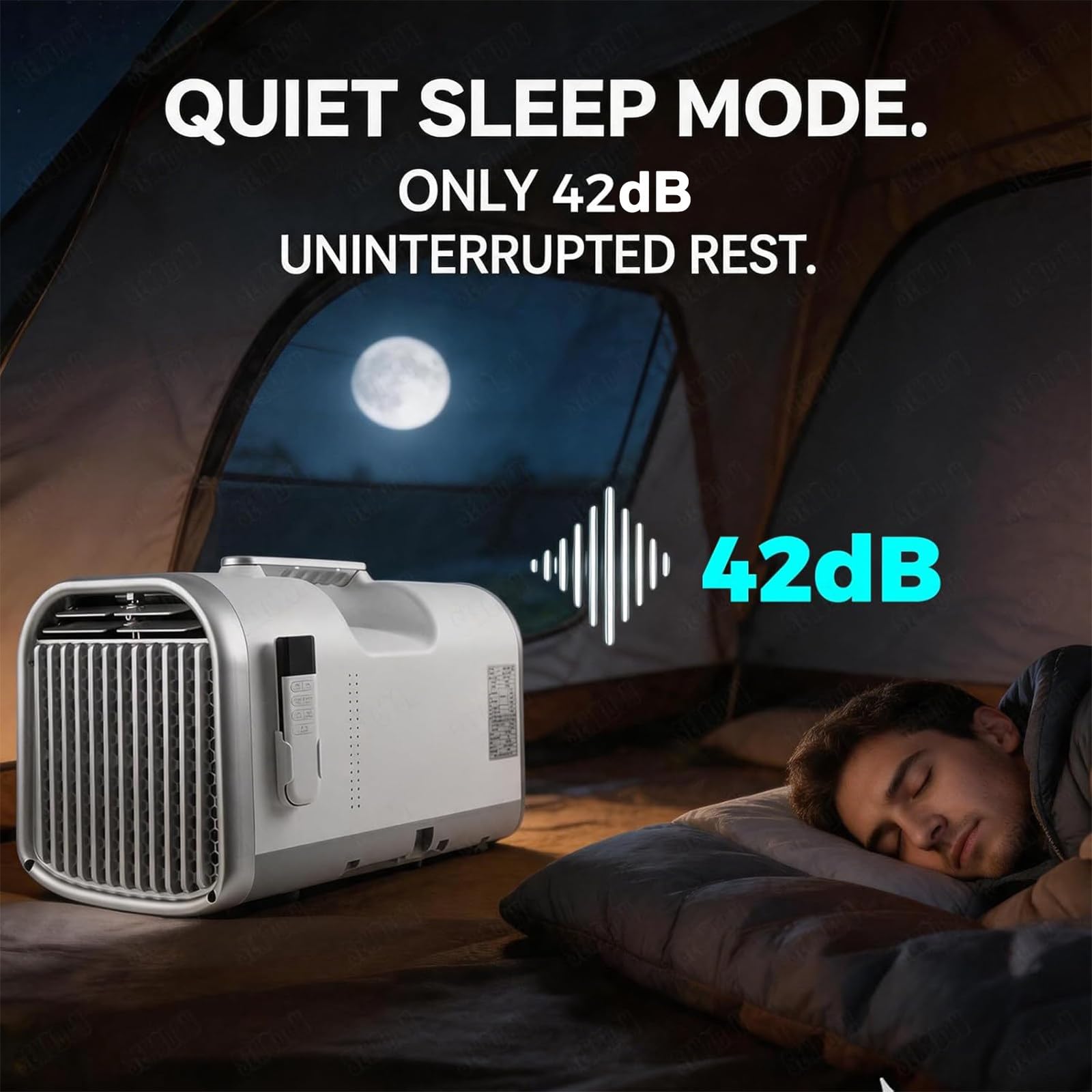 Condizionatore D'aria Portatile da Campeggio 220V per Camion 4400BTU | Condizionatore Portatile per Camper e Piccoli Ambienti, con Timer Regolabile da 1 a 12 Ore e Telecomando