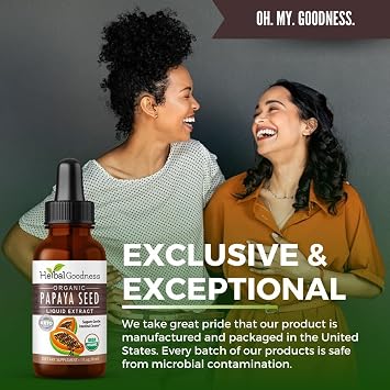 Herbal Goodness Organic Papaya Seeds Extract Liquid 1oz, Digestive Enzymes