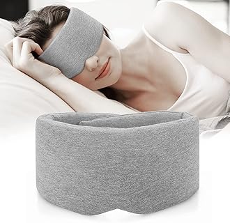 Cotton Sleep Mask Blackout,Comfortable & Breathable Eye Mask for Sleeping Adjustable Blinder Blindfold Airplane with Travel Pouch,Best Night Companion Eyeshade for Women Men Kid