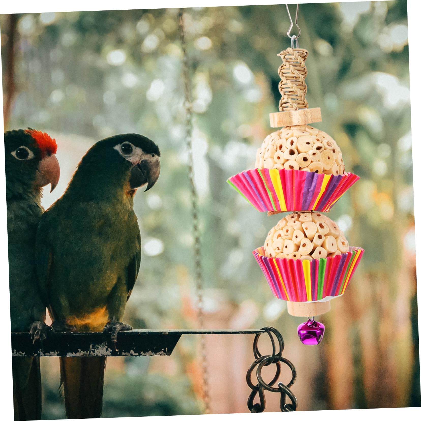 Jouet à Mâcher Suspendu pour Perroquet Accessoire Et pour Petits Oiseaux pour Calopsittes Et Conures Jouet Et Réutilisable pour Amusement Optimal