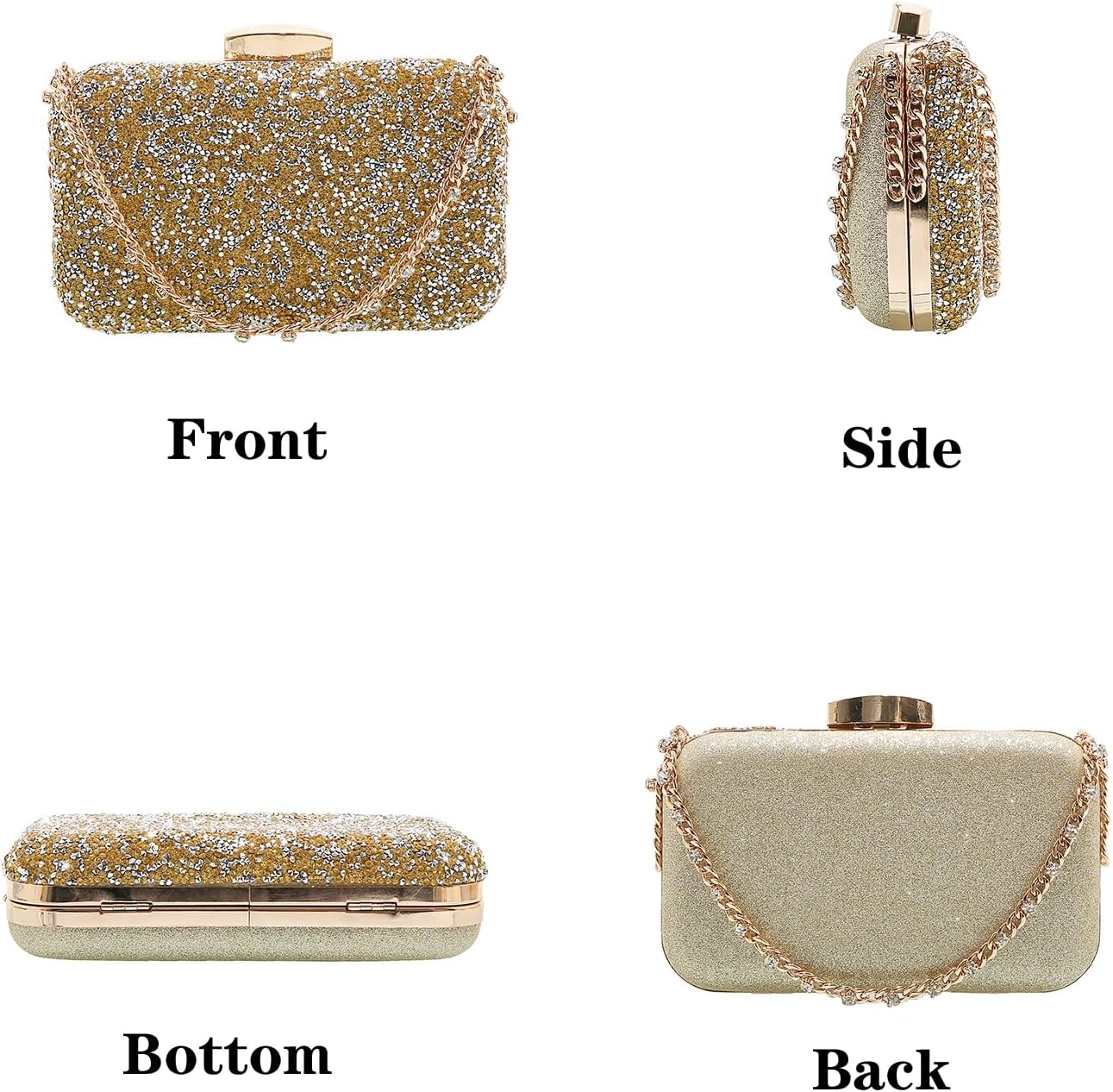 Women's Crystal Rhinestone Clutch Purse Bridal Evening Diamond Wedding Party Bag