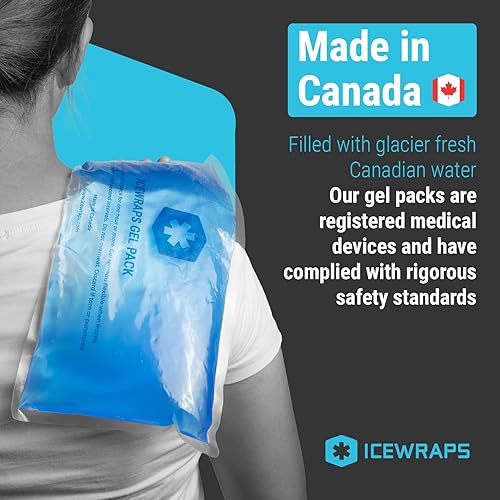 Miniatura 2 de ICEWRAPS Paquetes de hielo de gel reutilizables extra grandes de 6 x 12 pulgadas y bolsa de hielo reutilizable con cubierta de tela suave, paquete