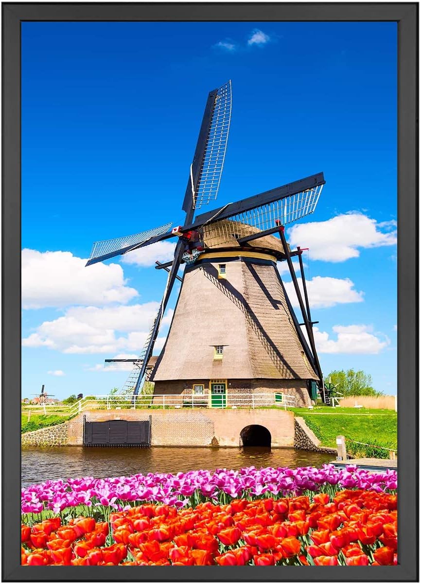 HKSIGN 18"X24" Led Backlit Poster Frame Light Box Sign With Aluminum Snap Photo Frame Wall Mounted Advertising Display (Black)