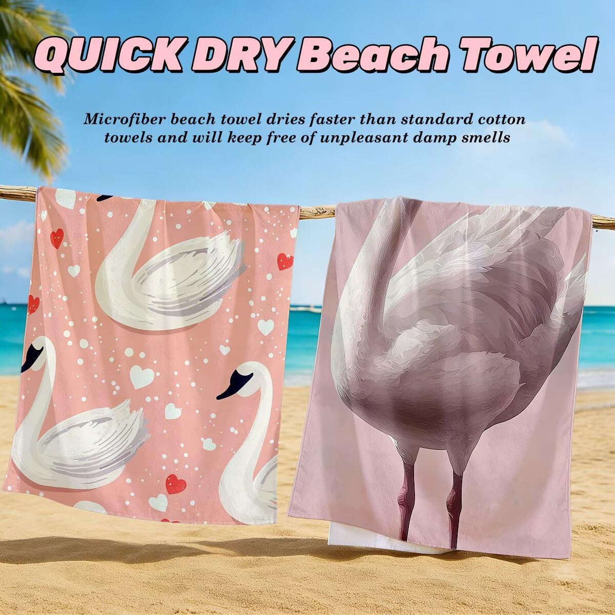 Toalla Playa 80x160 cm, Toalla Gimnasio Microfibra Secado Rapido, Juego de 2 Antiarena Toallas de Playa, Ligera Compacta Toallas Microfibra Grande para Viaje, Regalo Hombre Regalo Mujer (Océano) -4115