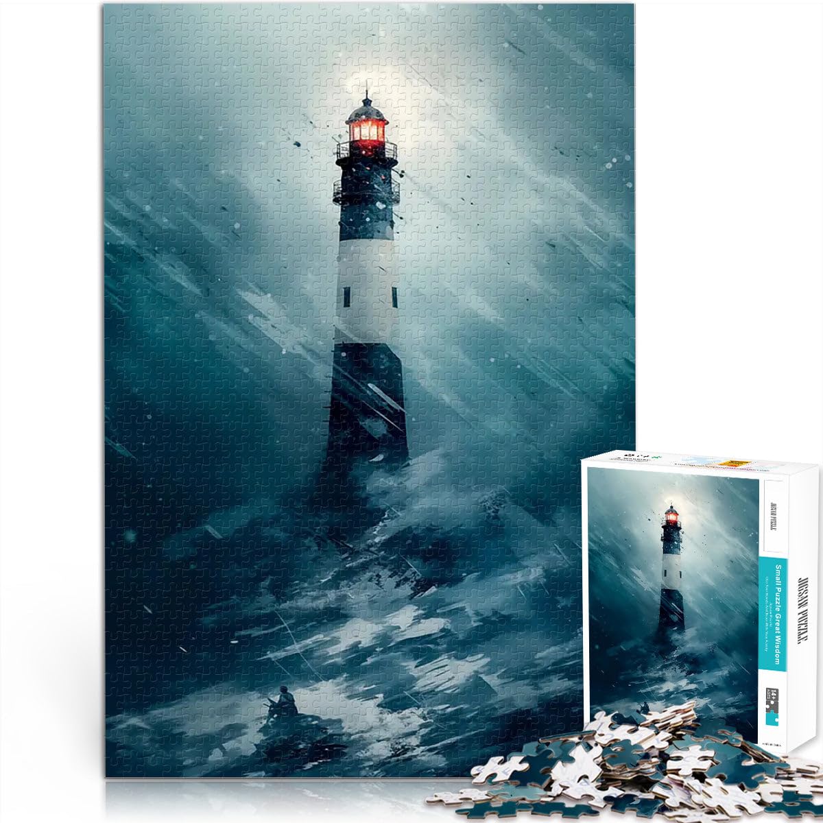 1000 Piece Jigsaw Puzzle for Adults Red Eye Lighthouse Herausforderndes Spiel eignet sich ideal als Geschenk für die ganze Familie52x38cm