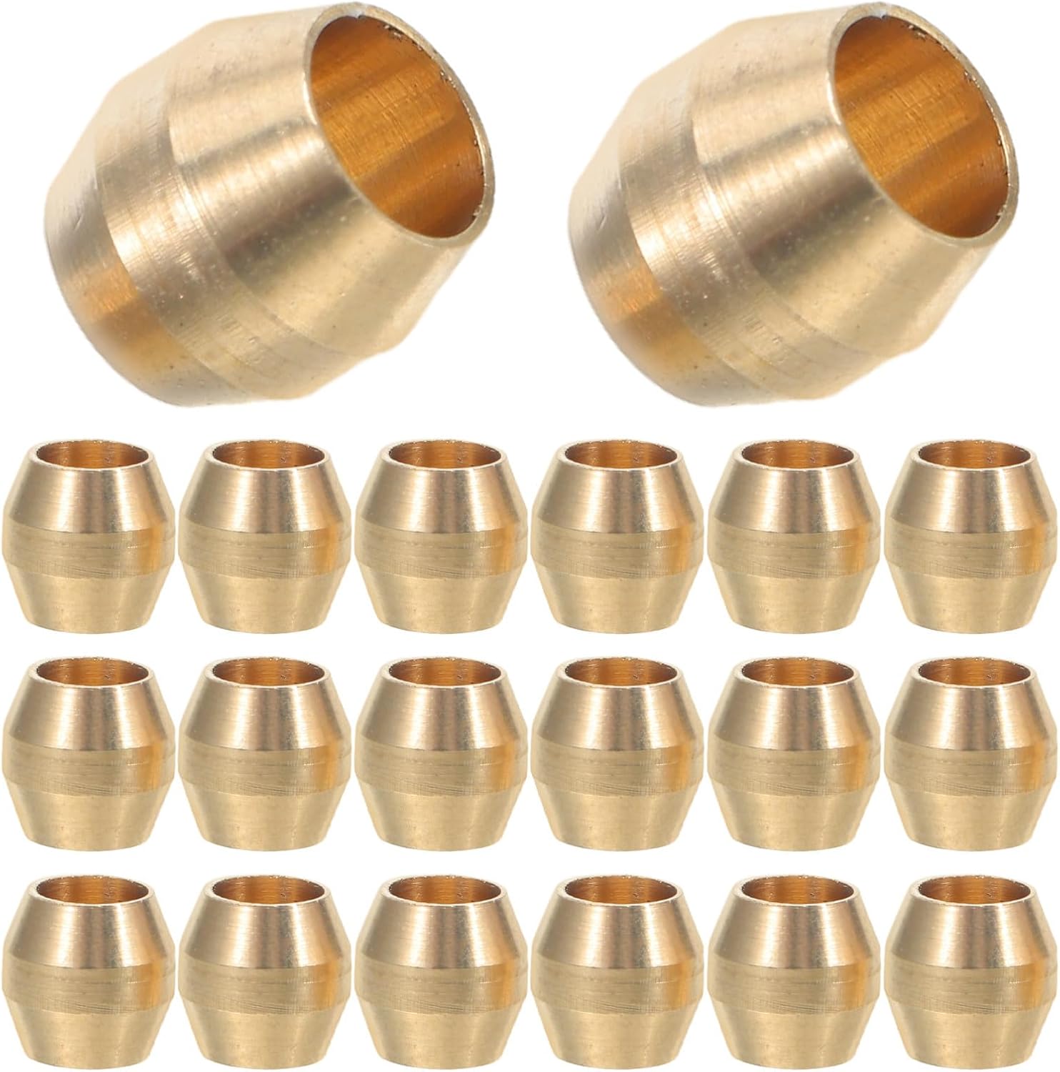 KICHOUSE 50pcs Brass Tube Compression Fitting with Ferrule Sleeve, Easy Installation and Tool-free Assembly for Oil Line and Fuel Line, for Repair Workshops and Devices Needing Regular