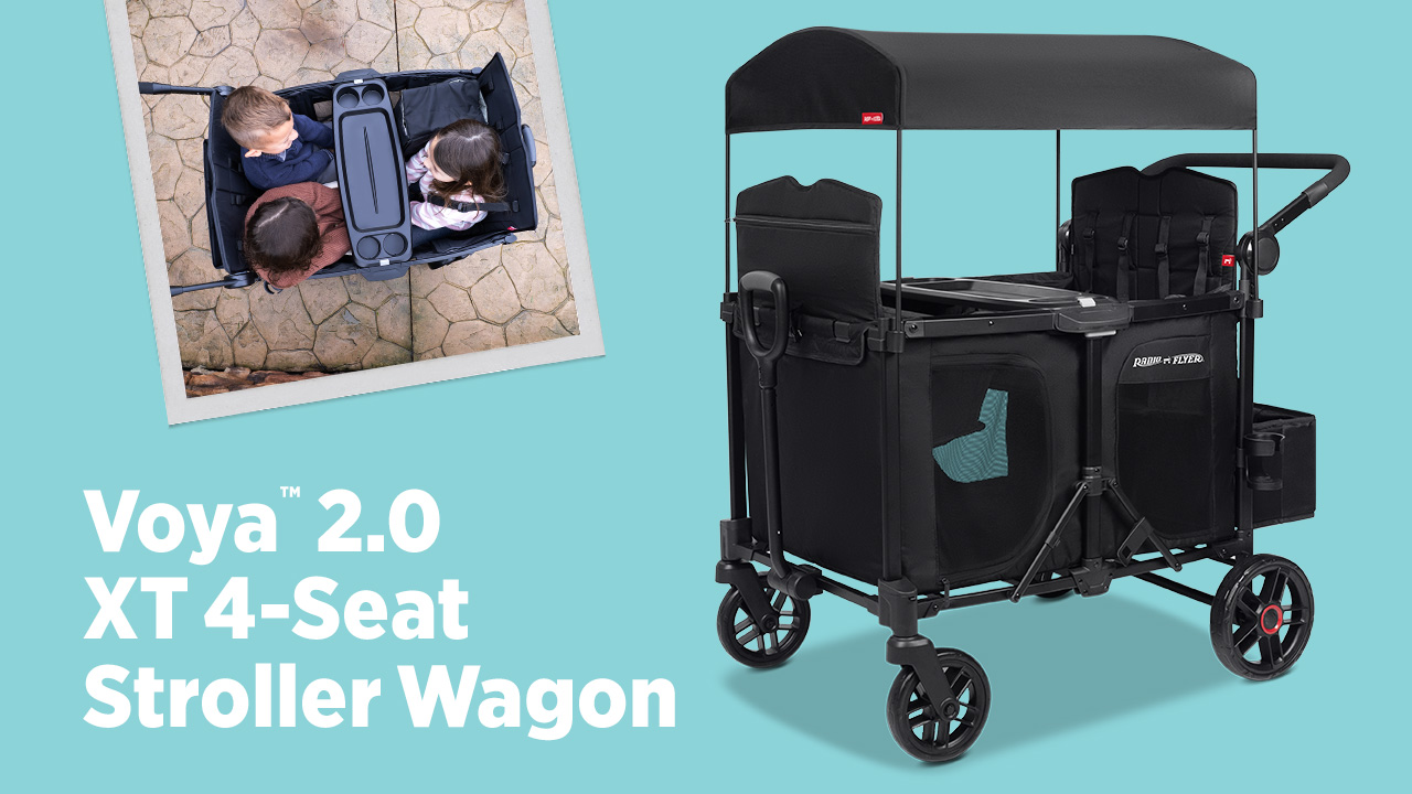 Amazon.com: Radio Flyer Voya 2.0 XT 4-Seat Stroller Wagon, For