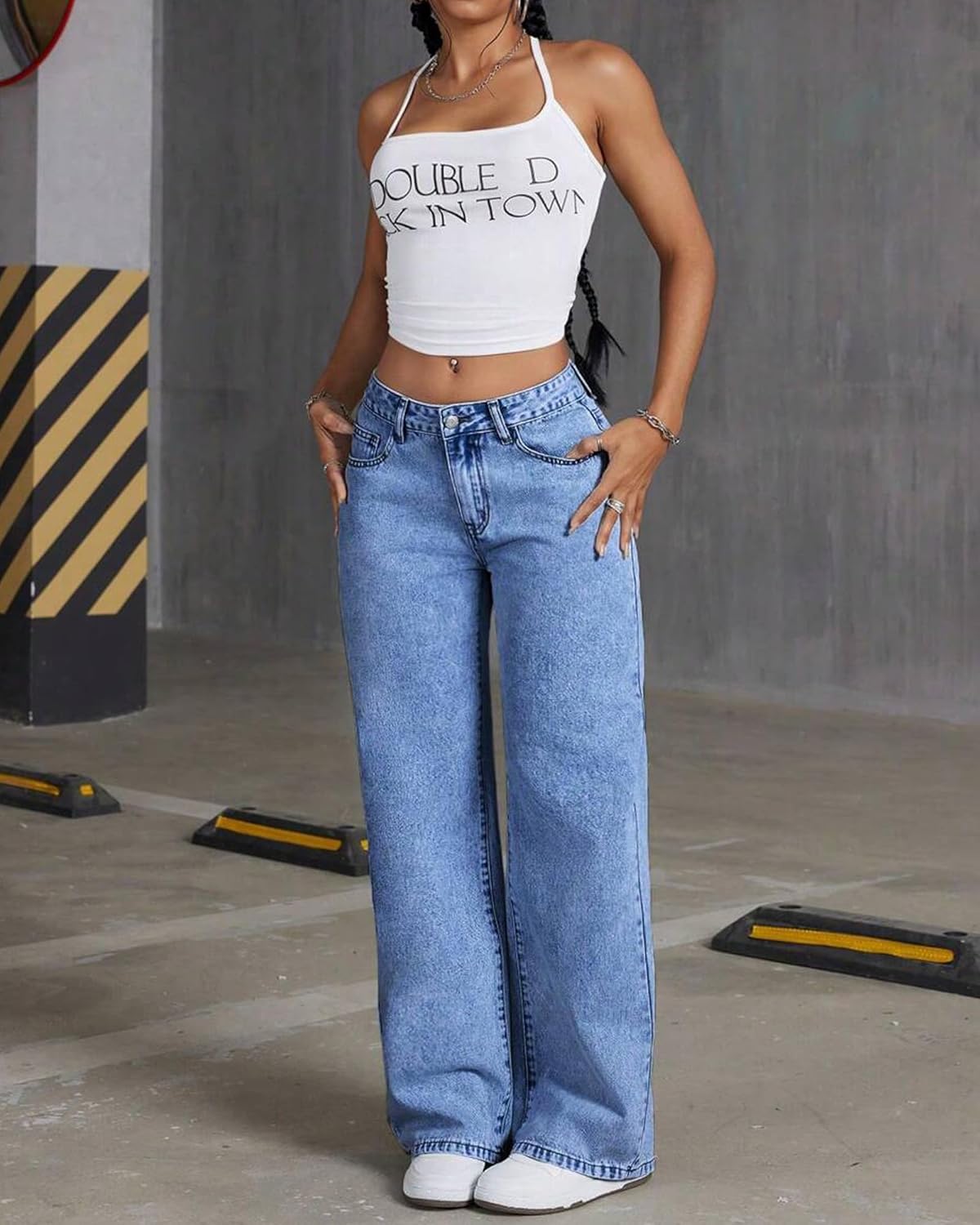 Women's Low Waisted Baggy Jeans Boyfriend Denim Pants Wide Leg Loose Fit for Women Y2k Boyfriend - Image 3