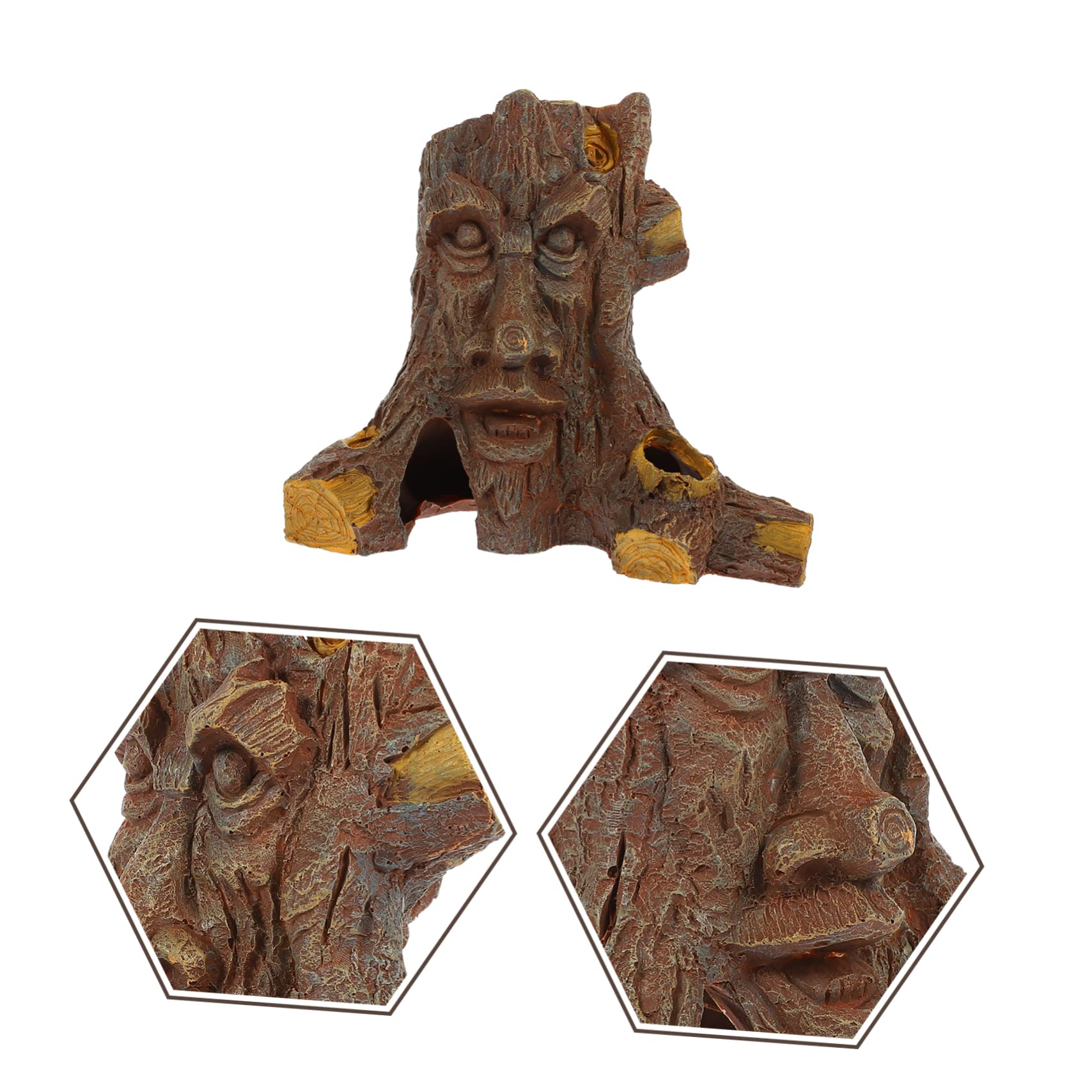 Cachette pour Reptiles et Lézards en Résine, Grotte Décorative Effet Trou D’Arbre, Taille Moyenne, Ornemente Terrarium Tortue et Amphibiens, Refuge Intérieur pour Petits Reptiles
