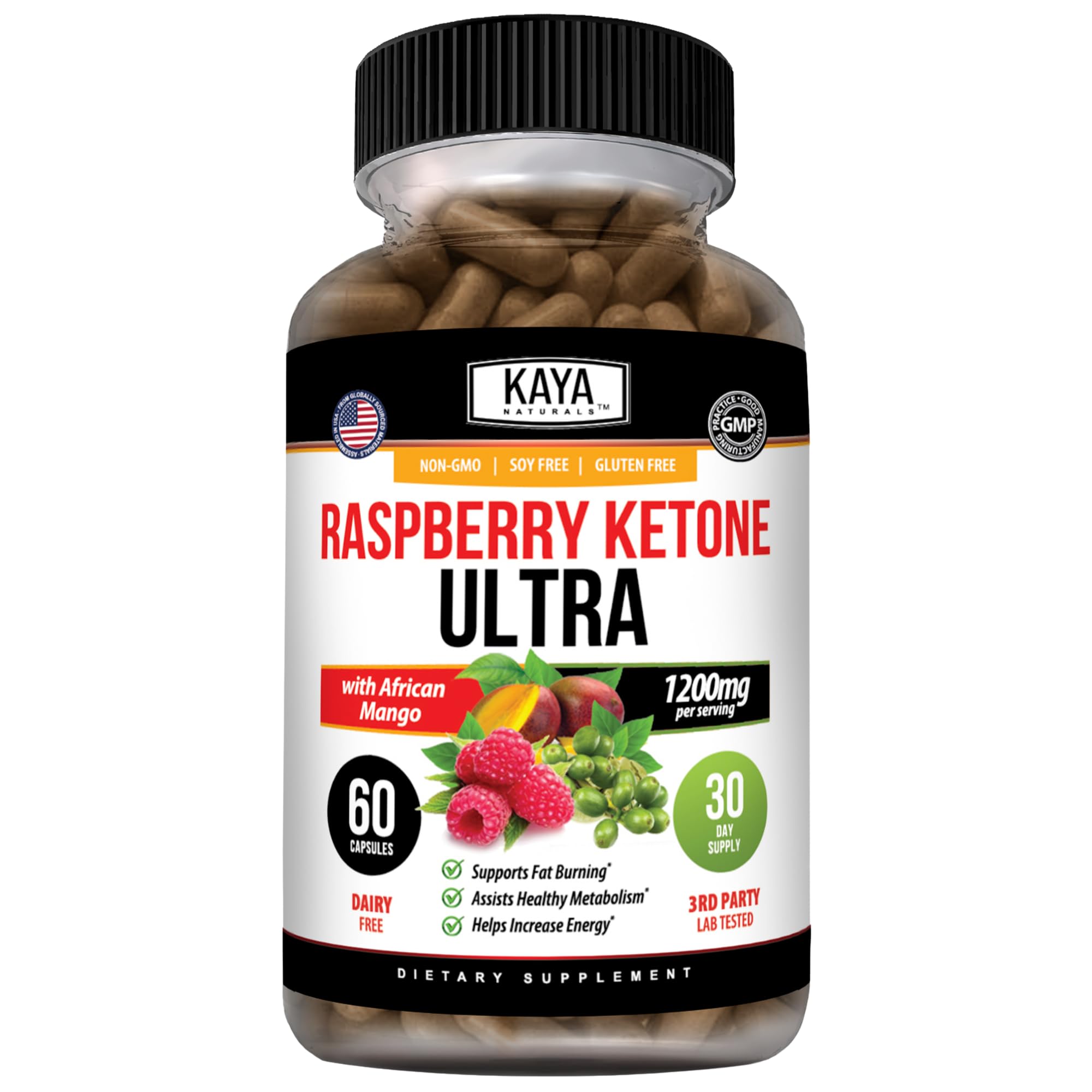 Kaya Naturals Keto Diet Raspberry Ketone, 60 Count 60 Count (Pack of 1)