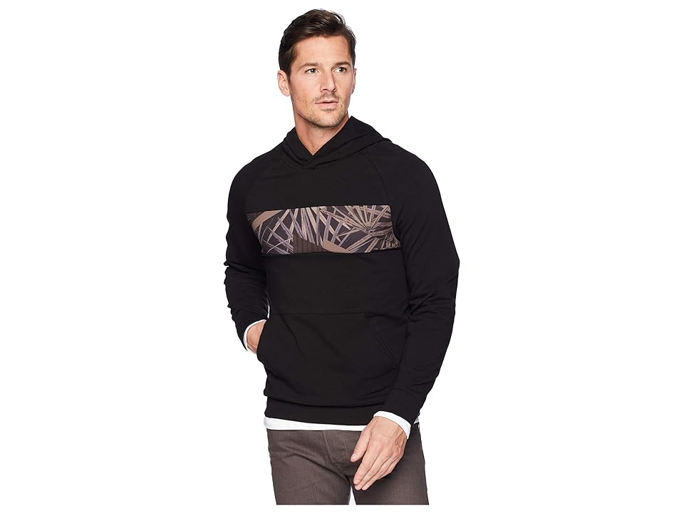 

Kenneth Cole New York Blocked Hoodie w/ Chest Print (Black) Men's Sweatshirt