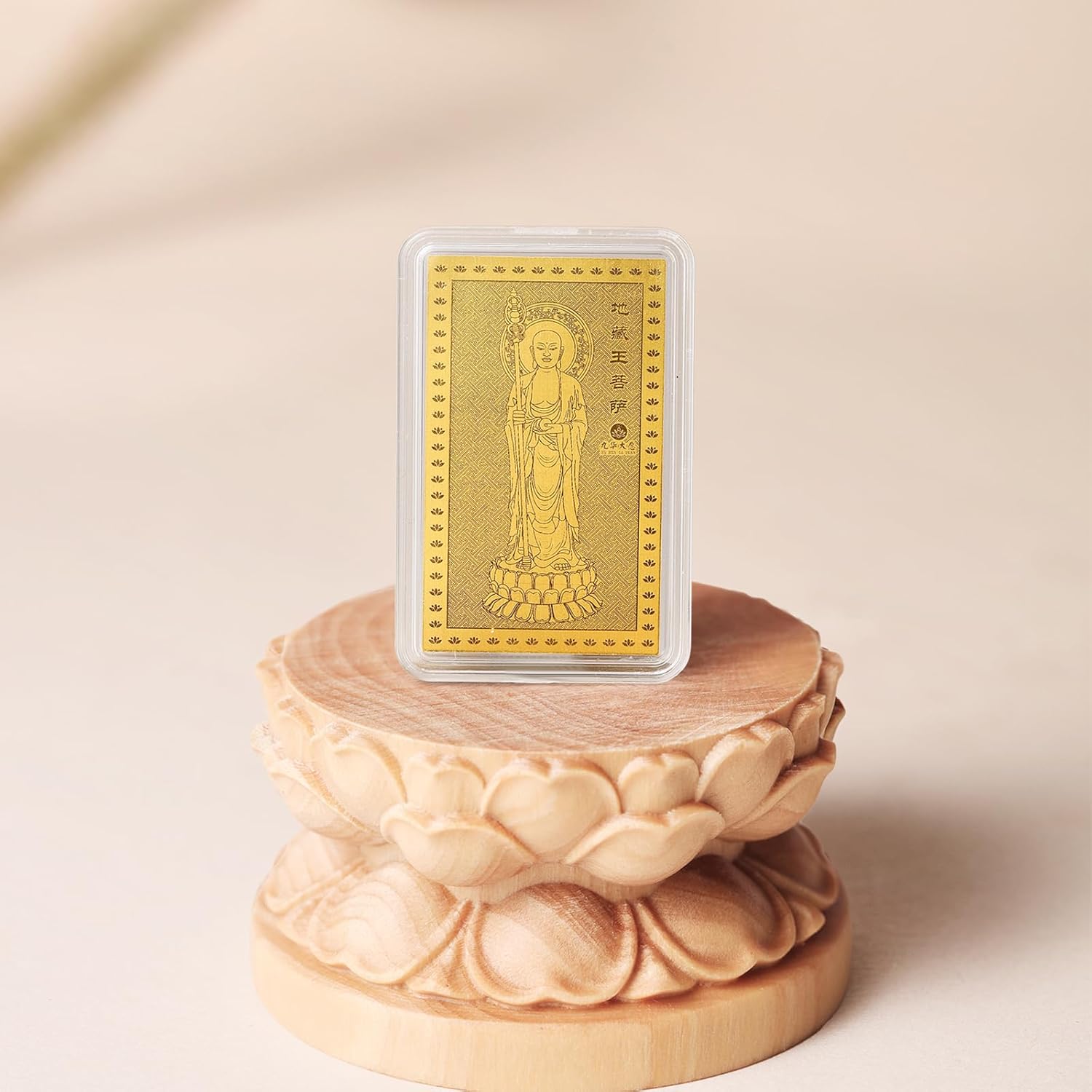 ZHOU LIU FU 999.9 24K Solid Gold Buddha Lucky Gifts Fine Jewelry Pendant Feng Shui Charm Chinese Buddhist Pure Gold Gift for Women Men 90863D