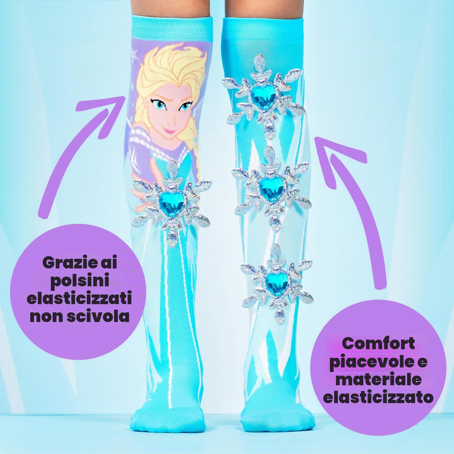 Madmia Disney Frozen Socken Coppia di Calzini, Blu, 6-99 Bambine e Ragazze